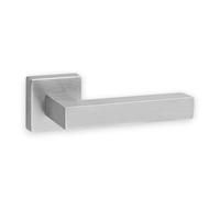 Maniglia per porta in acciaio inox satinato design elegante moderno con rosetta e bocchetta Austria