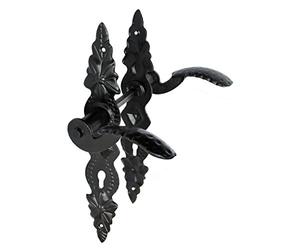 Maniglia per porta in ferro battuto, 90 cilindri, colore nero