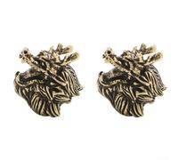 Maniglia per porta in ottone a forma di testa di drago, per armadi e guardaroba, accessorio decorativo, 3,5 x 3,6 cm, scultura di ispirazione vintage, casa (B)