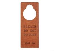 Maniglia per porta in pelle PU con messaggio "Do Not Disturb and Please Knock", per sale riunioni e porte commerciali