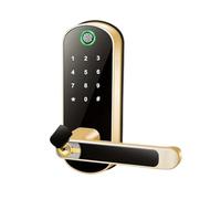 Maniglia per porta intelligente, Serratura Intelligente Con Impronta Digitale, Telecomando Con App, Senza Chiave, Touch Screen Digitale Wi-Fi Con 2 Carte IC per casa, appartamento, hotel, ufficio(Gold