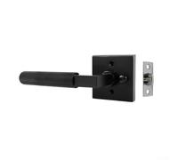 Maniglia per porta interna color oro con funzione di blocco della privacy, costruita per porte residenziali standard, inclusi bagni e camere da letto (nero)