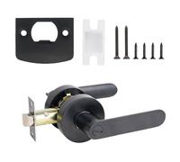 Maniglia per porta interna con serratura, per porta di privacy, per passaggio, colore: nero Heavy Duty, patriages per porta piatta nera interna senza chiave per bagno, camera da