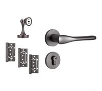 Maniglia per porta interna in legno con serratura divisa in alluminio spaziale e meccanismo silenzioso magnetico, progettata per un funzionamento silenzioso ed efficiente della porta (AJ)