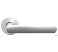 MANIGLIA PER PORTA INTERNA SOLIS CON ROSETTA CROMO SATINATO CROMATA 145X50MM