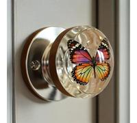 Maniglia per porta, motivo garofano, design retrò in cristallo trasparente, aggiunge un'armoniosa miscela di fascino vintage e moderno a qualsiasi stanza, adatta per armadi, armadi, cassetti (J)