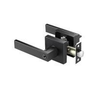 Maniglia per porta privacy - Pomello resistente per uso interno, in lega di alluminio con struttura da 19 x 15 x 6 cm, colore nero, oro e argento, serratura di ingresso sicura per camera da letto