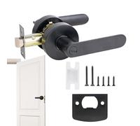 Maniglia per porta privacy - porta | Blocco porta passaporta da nero a robusto | Passage Bath Black Hour Duty Settset | Porta piatta nera interna senza chiave per