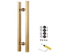 Maniglia per Porta Push Pull a Doppia Faccia con Accessori, Maniglia per cancello Scorrevole per fienile/Ufficio/Vetro/Porta d'ingresso, Set Maniglia antiruggine, Lunghezza 50 60 80 120 cm (