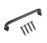 Maniglia per porta scorrevole nera opaca, 24 cm, in ghisa resistente, montaggio a filo, set di hardware per cancello di miglioramento della casa, bordi arrotondati lisci per la sicurezza dei bambini