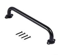 Maniglia per porta scorrevole nera opaca, per montaggio a filo, set di hardware per cancello in solido acciaio al carbonio, impugnatura arrotondata per casa, giardino, interni ed esterni