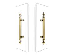 Maniglia per porta scorrevole rettangolare in acciaio inox a forma di H da dietro a retro (lunghezza 23,6 x 19,8 cm)