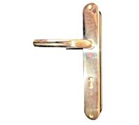 Maniglia per Porte Interne Coppia con Placca Ottone Oro Lucido Q. 8x70 BAL