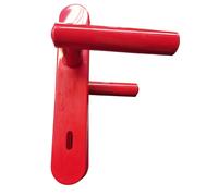 Maniglia per Porte Interne Coppia con Placca Plastica ABS Rosso Q. 8x90 GHIDINI