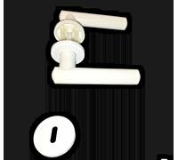 Maniglia per Porte Interne Coppia con Rosetta Plastica ABS Bianco GHIDINI