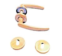 Maniglia per Porte Interne Coppia EVA con Rosetta Tonda Ottone Oro Lucid GHIDINI