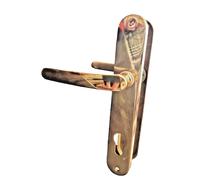 Maniglia per Porte Interne Coppia EVA Placca Foro Yale Ottone Oro Lucido GHIDINI