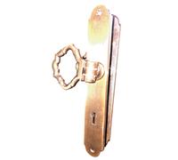 Maniglia per Porte Interne Coppia in Ottone Bronzo con Placca Q. 8x70 BAL