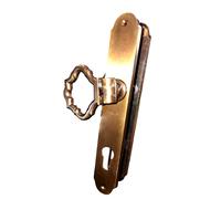 Maniglia per Porte Interne Coppia in Ottone Bronzo Graffiato con Placca Yale BAL