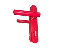 Maniglia per Porte Interne Coppia Placca Foro Yale Plastica ABS Rosso GHIDINI