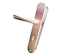 Maniglia per Porte Interne Coppia Placca Ottone Cromo Satinato Q 8x70 MARTINELLI
