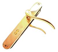 Maniglia per Porte Interne Coppia Placca Ottone Oro Lucido Q. 8x70 MARTINELLI