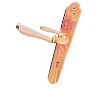 Maniglia per Porte Interne Coppia Placca Porcellan Sagomata Champagne Q.8x70 BAL