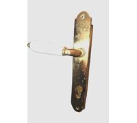 Maniglia per Porte Interne Coppia Placca Yale PORCELLANA Bianco Oro Lucido BAL