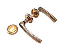 Maniglia per Porte Interne Coppia Rosetta Ottone Oro Plat Canna di Fucile POGGI