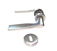 Maniglia per Porte Interne Coppia Rosetta Tonda Ottone Cromo Satin VALLI E VALLI