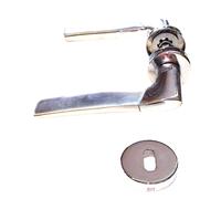 Maniglia per Porte Interne Coppia Rosetta Tonda Ottone Cromo/Satin VALLIE VALLI
