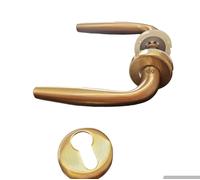 Maniglia per Porte Interne Coppia Rosetta Yale Ottone Oro Satinato ECOSTILE