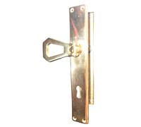 Maniglia per Porte Interne Coppia Snodata Placca Ottone Oro Lucido Q. 8x70 BAL