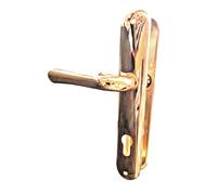 Maniglia per Porte Interne Coppia SOGNO Placca Foro Yale Oro Lucido GHIDINI