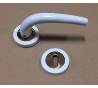 Maniglia per porte interne in ottone "Vega" bicolore bianco e oro lucido
