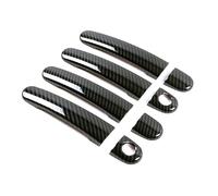Maniglia per portiera esterna dell'auto Per VW per Polo per MK4 5 2000-2017 Copertura maniglia portiera laterale esterna in fibra di carbonio Cornice modanatura cornice porta(2 Key Hole Handle)