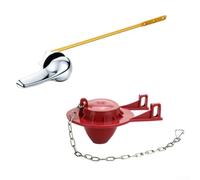 Maniglia per sciacquone WC in ABS elettrolitico con flapper in PVC, progettata per migliorare l'efficienza del lavaggio e la resistenza alle perdite (rosso)