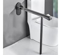 Maniglia per WC, corrimano di sicurezza, impugnature pieghevoli a discesa, supporto antiscivolo per doccia, supporto per WC a parete, corrimano di sicurezza per il bagno(Black)