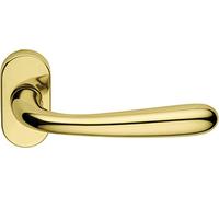 MANIGLIA PORTA BLINDATA ROSETTA OVALE GOCCIA Dx - cromo satinato