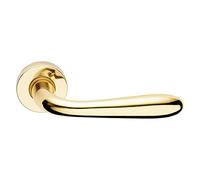 MANIGLIA PORTA BLINDATA ROSETTA TONDA GOCCIA Sx - cromo satinato