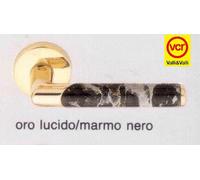 Maniglia porta Valli e Valli Dahlia H183 R8 Ottone lucido + marmo nero VCR