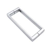 Maniglia quadrata per porta della doccia in lega di zinco cromata, 143 mm, da foro a foro centrale, lunga 156 mm, resistente, 1 pezzo, adatta per box doccia, cabina doccia