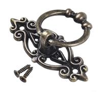 Maniglia retrò in lega di zinco con anello per cassetto per mobili da cucina in stile tradizionale, cassettiere, porte e ferramenta per mobili (bronzo verde)