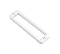 Maniglia Rettangolare per Porta Doccia Maniglie per Porta in Vetro Maniglia per Porta in Acciaio Inox da Barra a Barra per Docce Centri Commerciali Uffici Centri Fori/White/Pitch-1240Mm