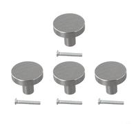 Maniglia rotonda a foro singolo per armadi e cassetti, realizzata in alluminio spaziale, che enfatizza il design minimalista e l'uso funzionale (4 pezzi)