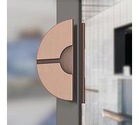Maniglia rotonda resistente per porta in vetro, maniglia a pressione in metallo su entrambi i lati, per ufficio e sale riunioni, 40 cm, finitura bronzo rosso