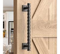 Maniglia rustica per porta di fienile, 30,5 cm, resistente, in metallo, nera, grande, industriale, per uso interno ed esterno