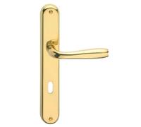 maniglia serie Goccia con placca in lega oro lucido quadro 8/70 mm