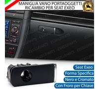 MANIGLIA VANO PORTAOGGETTI SEAT EXEO RICAMBIO NERO E CROMATO CON FORO SERRATURA