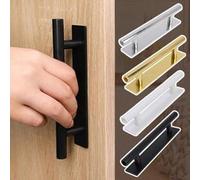 Maniglie adesive per mobili per porte in plastica, adatte per organizzare armadi, porte scorrevoli e come pomelli per aprire e chiudere le porte 2 pezzi neri,2 pezzi d'oroPolipropilene